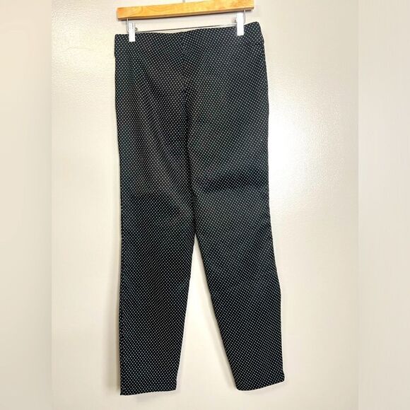 Max Studio black white polka dot pull on skinny pants large preppy academia - Picture 3 of 5